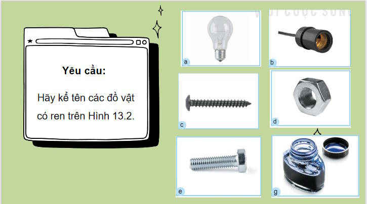 Giáo án Công nghệ 10 Bài 13 Biểu diễn quy ước ren