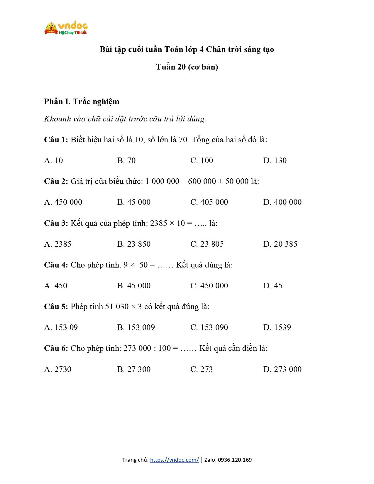 phieu bai tap cuoi tuan 20 toan 4 co ban ctst page 0001*873018