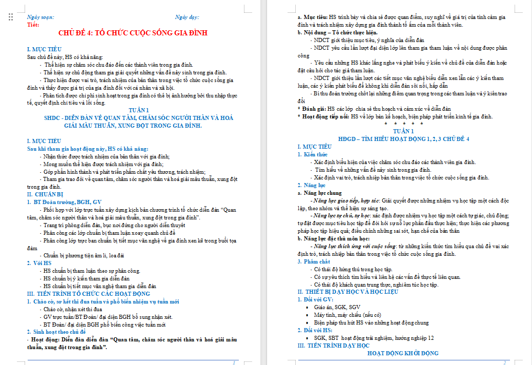 Giáo án PowerPoint Hoạt động trải nghiệm 12 Chủ đề 4