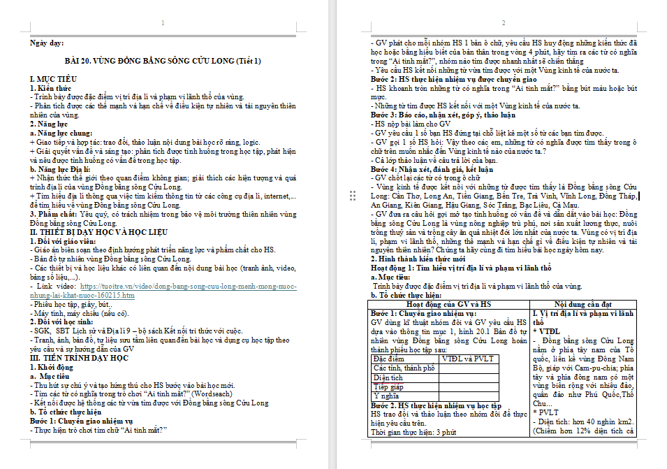 Giáo án PowerPoint Địa lí 9 Kết nối Bài 20 