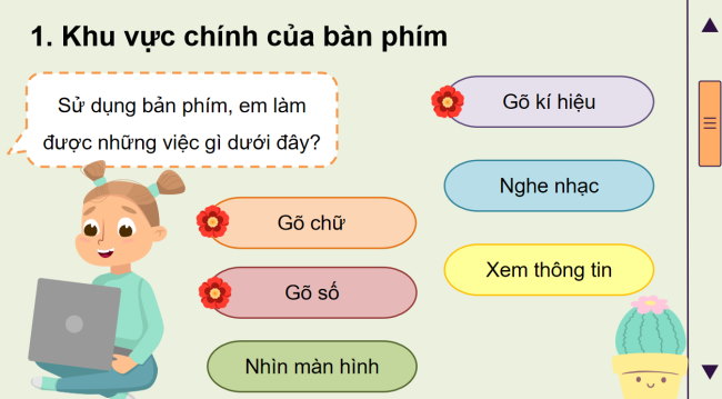 PowerPoint Tin học 3 Bài 1: Em làm quen với bàn phím