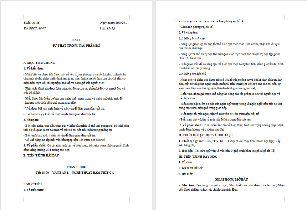 Ngữ văn 12 Bài 7: Nghệ thuật băm thịt gà