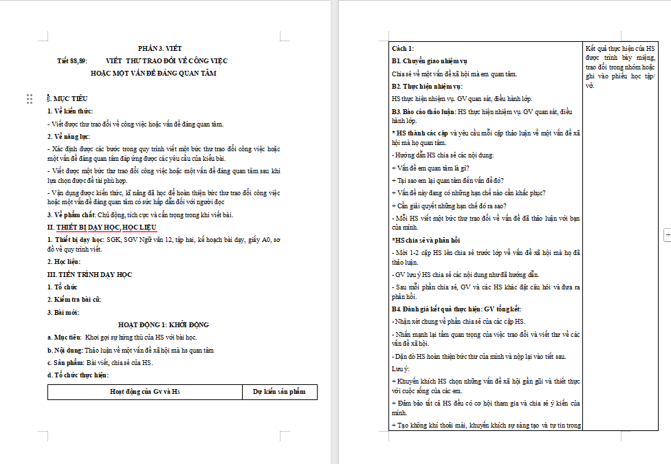 Ngữ văn 12 Bài 8: Viết thư trao đổi về công việc hoặc một vấn đề đáng quan tâm