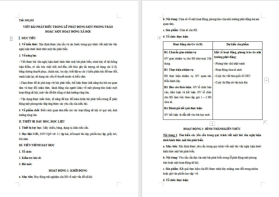 Ngữ văn 12 Bài 9: Viết bài phát biểu trong lễ phát động một phong trào hoặc một hoạt động xã hội