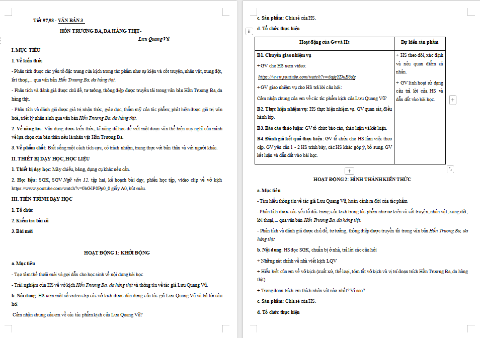 Ngữ văn 12 Bài 9: Hồn Trương Ba da hàng thịt