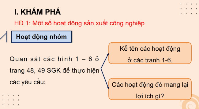 PowerPoint Tự nhiên và xã hội 3 Bài 10: Hoạt động sản xuất công nghiệp và thủ công nghiệp