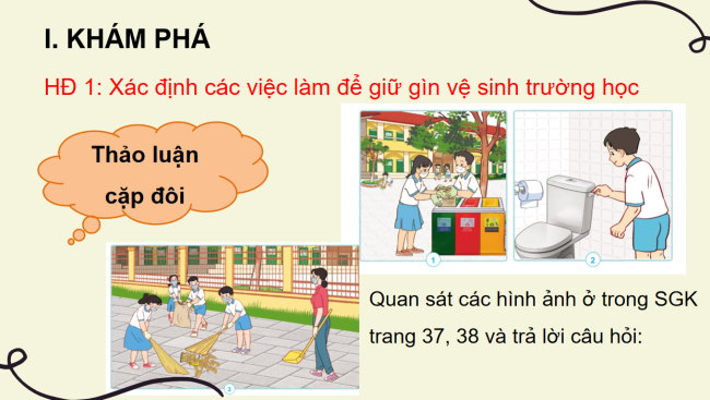 PowerPoint Tự nhiên và xã hội 3 Bài 8: Giữ vệ sinh trường học