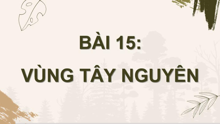 Giáo án Địa lí 9 Bài 15: Vùng Tây Nguyên