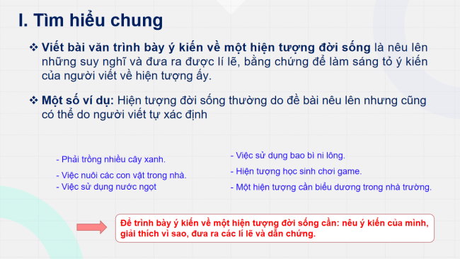 PowerPoint Ngữ văn 6 Bài 8: Viết bài văn trình bày ý kiến về một hiện tượng đời sống