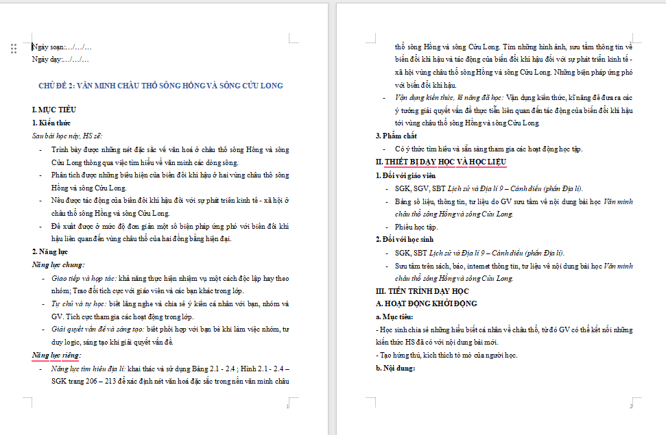 Giáo án PowerPoint Lịch sử và Địa lí 8 Chủ đề 2