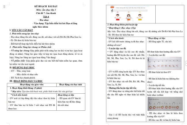 Giáo án Âm nhạc 3 Chủ đề 7 Tiết 4