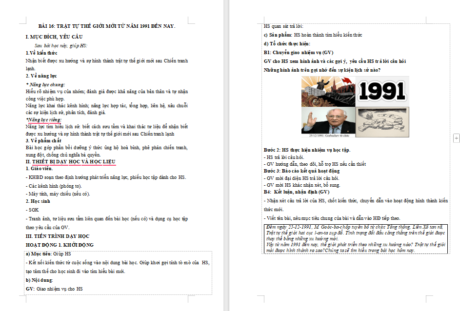 Trật tự thế giới mới từ năm 1991 đến nay