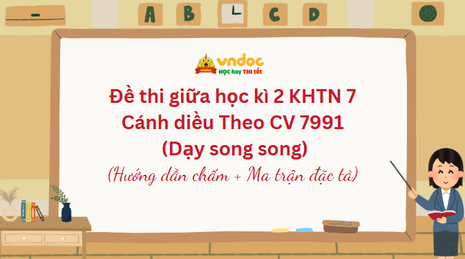 Đề thi giữa học kì 2 KHTN 7 Cánh diều Theo CV 7991 (Dạy song song)