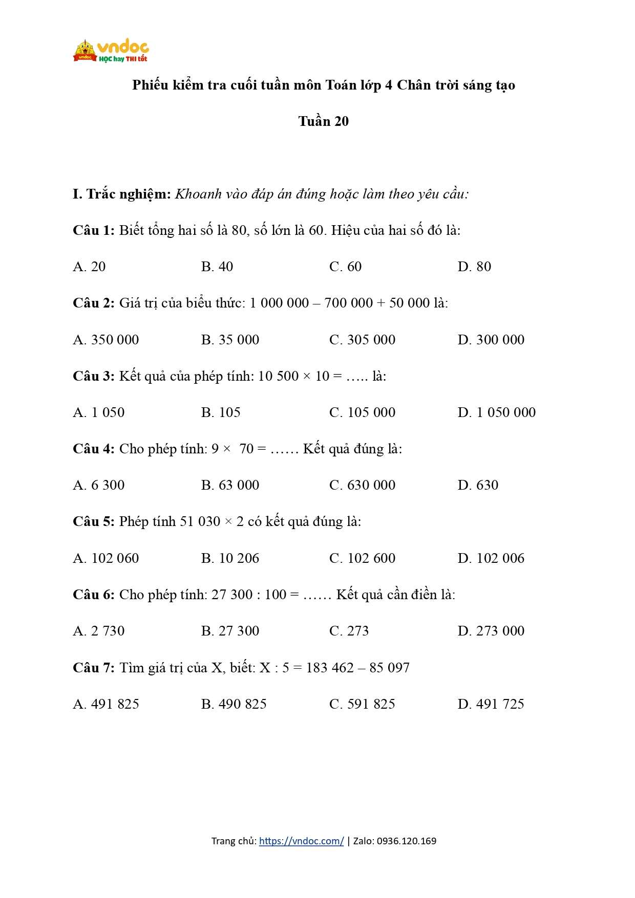 phieu bt cuoi tuan 20 nang cao toan lop 4 ctst page 0001*876636