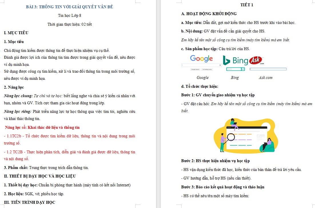 Giáo án Bài 3 Tin học 8 Chân trời sáng tạo
