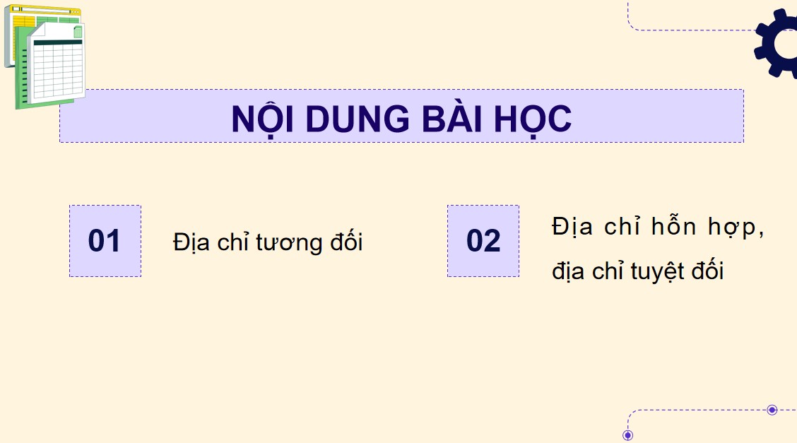 PowerPoint Tin học 8 CTST Bài Sử dụng địa chỉ tương đối, địa chỉ tuyệt đối trong công thức