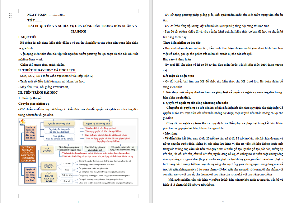 Giáo án ôn thi tốt nghiệp môn Giáo dục Kinh tế và Pháp luật 12 Bài 10