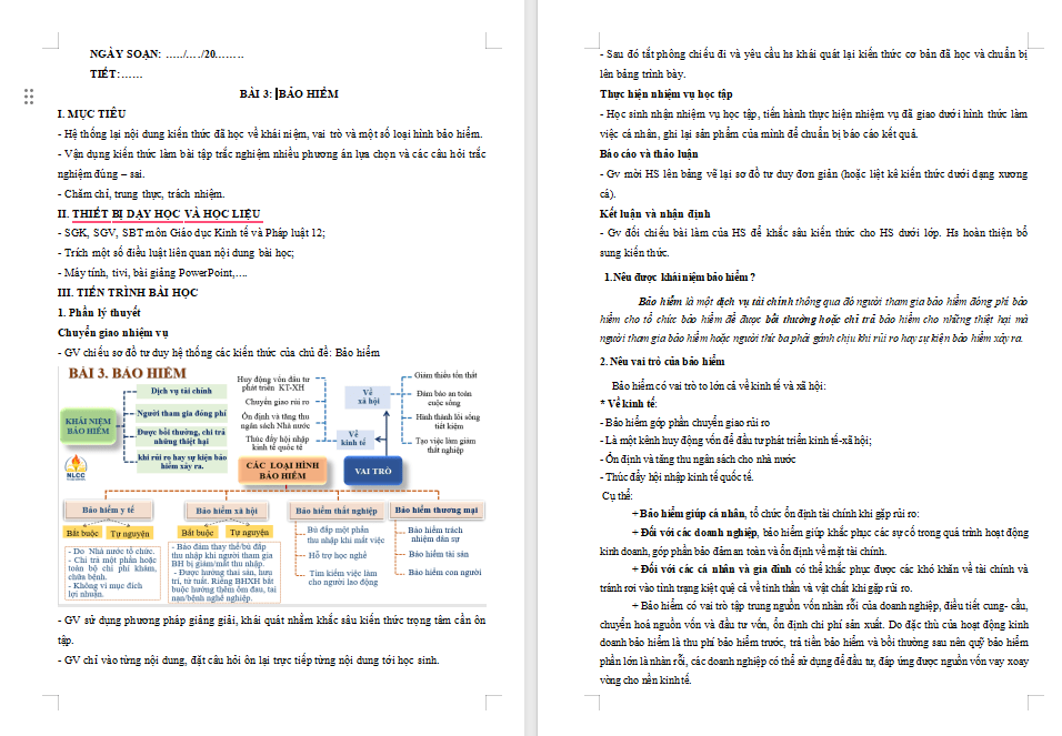 Giáo án ôn thi tốt nghiệp môn Giáo dục Kinh tế và Pháp luật 12 Bài 3