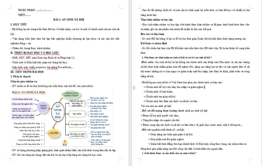 Giáo án ôn thi tốt nghiệp môn Giáo dục Kinh tế và Pháp luật 12 Bài 4
