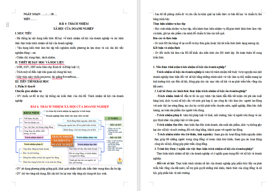 Giáo án ôn thi tốt nghiệp môn Giáo dục Kinh tế và Pháp luật 12 Bài 6