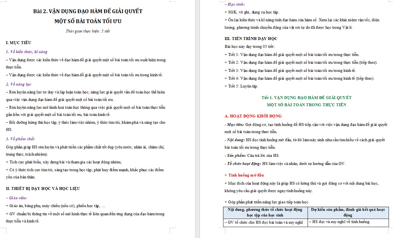 Giáo án word Chuyên đề Toán 12 KNTT Bài 4