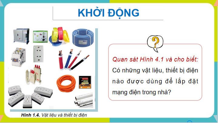 Vật liệu thiết bị và dụng cụ dùng cho lắp đặt mạng điện trong nhà