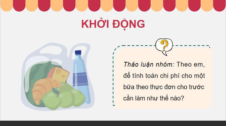 Dự án Tính toán chi phí bữa ăn theo thực đơn