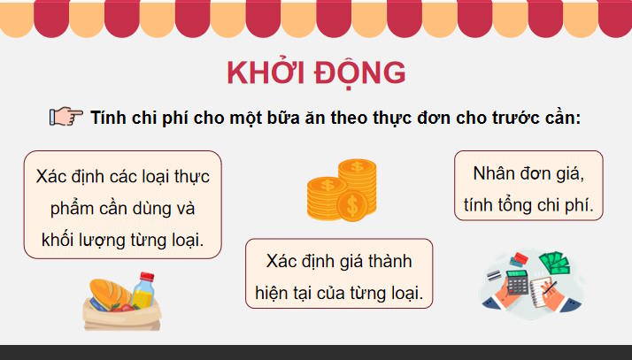 Dự án Tính toán chi phí bữa ăn theo thực đơn