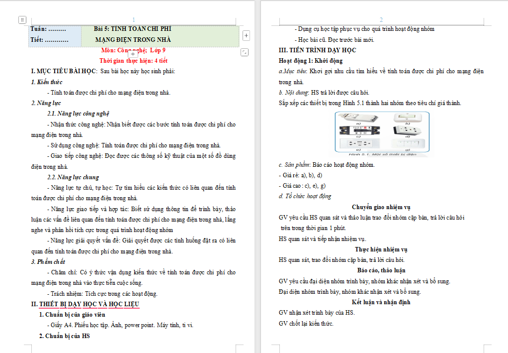 Giáo án PowerPoint Công nghệ 9 Bài 5