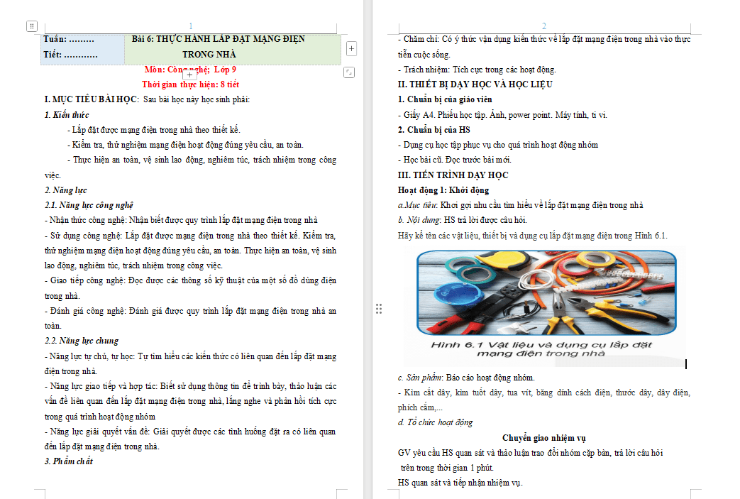 Giáo án PowerPoint Công nghệ 9 Bài 6