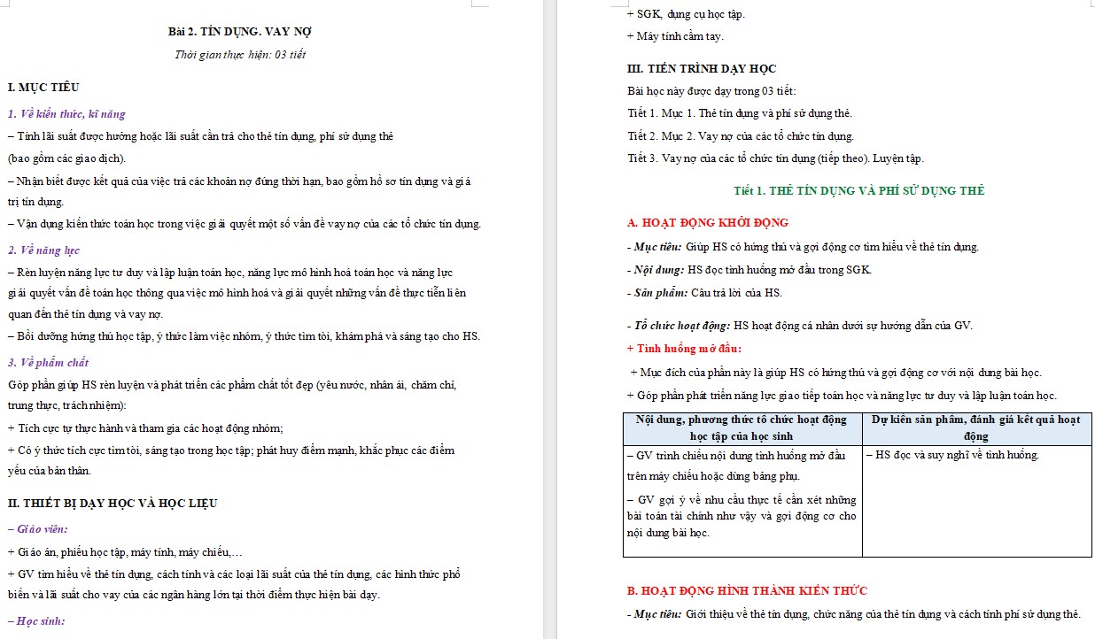 Giáo án word Chuyên đề Toán 12 KNTT Bài 6