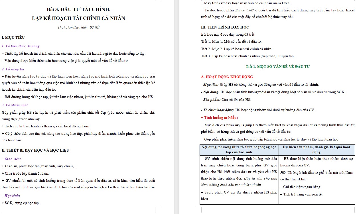 Giáo án word Chuyên đề Toán 12 KNTT Bài 7