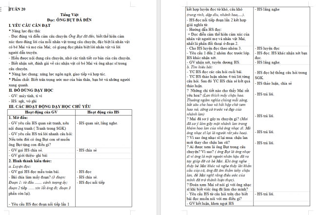 Giáo án Tiếng Việt 4 Bài 3: Ông bụt đã đến