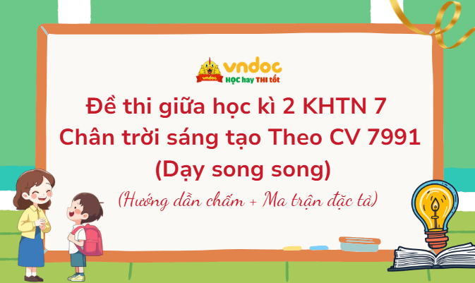 Đề thi giữa học kì 2 KHTN 7 Chân trời sáng tạo Theo CV 7991 (Dạy song song)