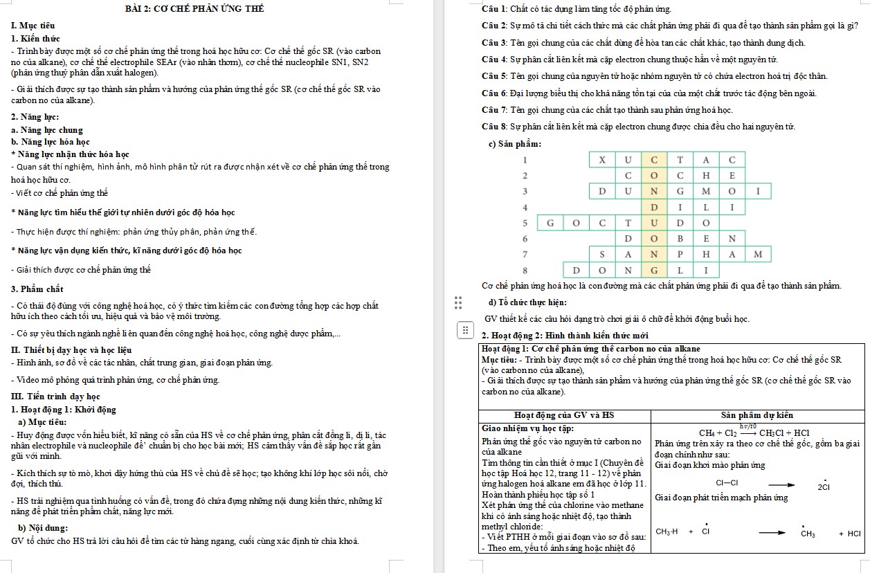 Giáo án word Chuyên đề Hóa 12 KNTT Bài 2