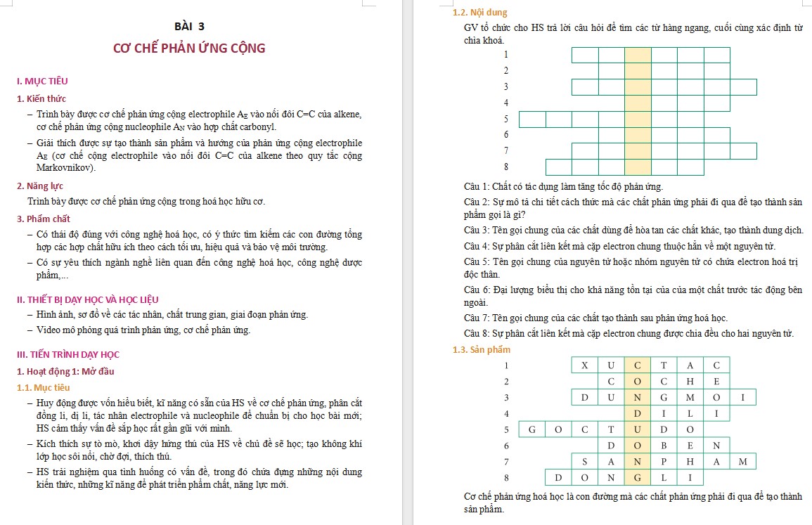 Giáo án word Chuyên đề Hóa 12 KNTT Bài 3