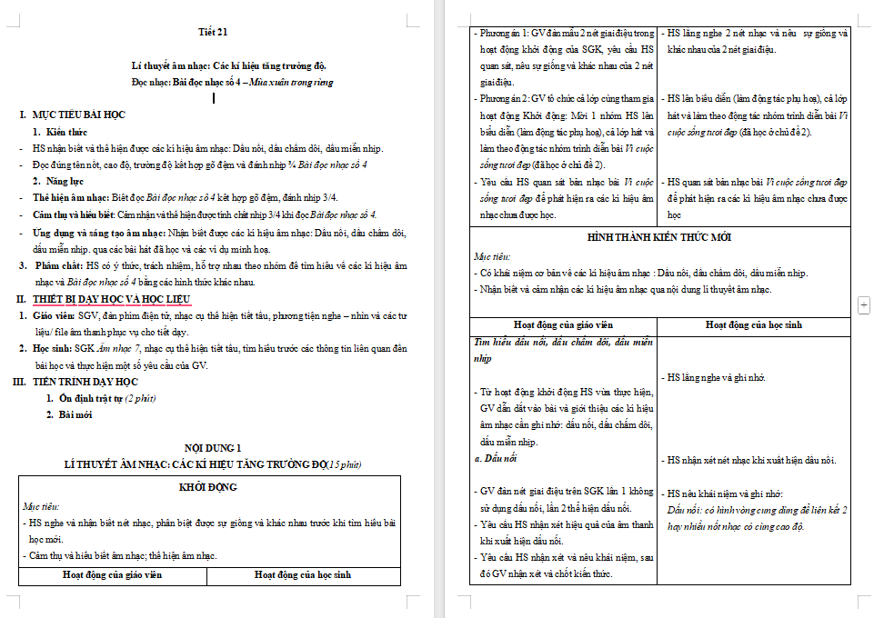 Giáo án PowerPoint Âm nhạc 7 Tiết 21