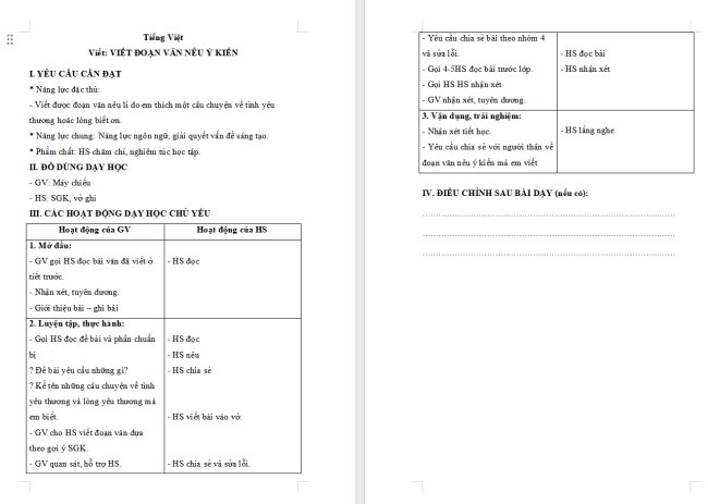 Giáo án Tiếng Việt 4 Bài 12: Viết đoạn văn nêu ý kiến