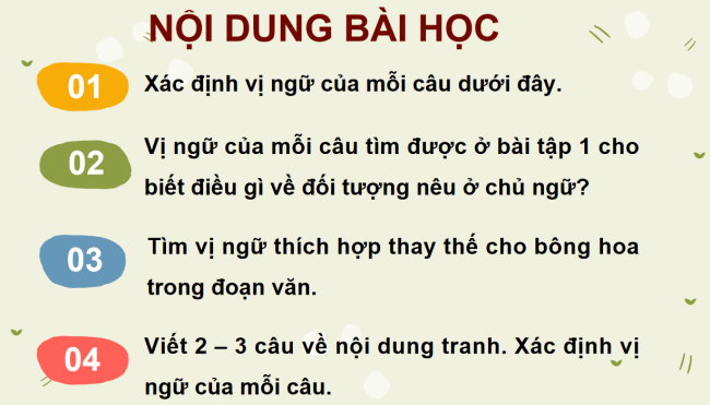 PowerPoint Tiếng Việt 4 Bài 7: Luyện tập về vị ngữ