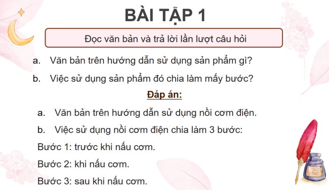 PowerPoint Tiếng Việt 4 Bài 7: Tìm hiểu cách viết hướng dẫn sử dụng một sản phẩm