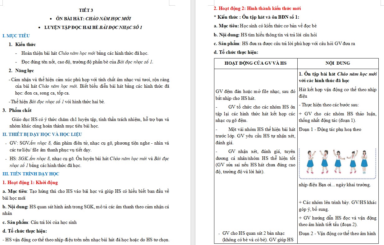 Giáo án Âm nhạc 8 KNTT Bài 2