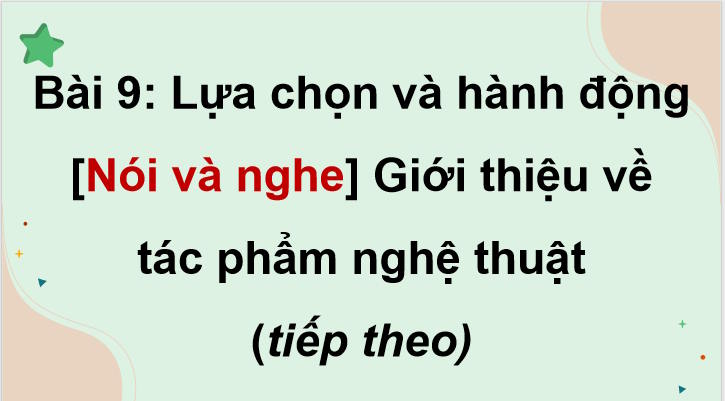 Giới thiệu về một tác phẩm nghệ thuật