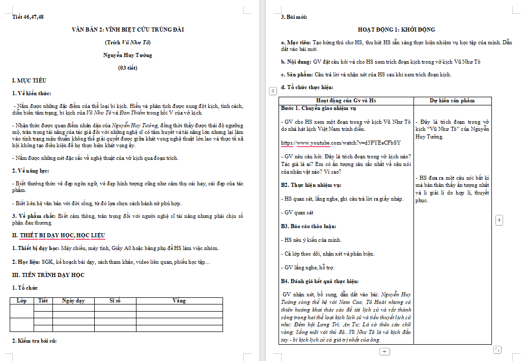 Giáo án Ngữ văn 11 Bài 5: Vĩnh biệt Cửu Trùng Đài