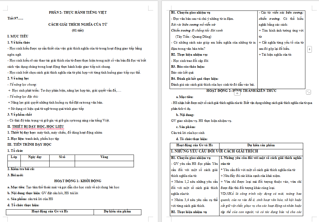 Giáo án Ngữ văn 11 Bài 9: Thực hành tiếng Việt