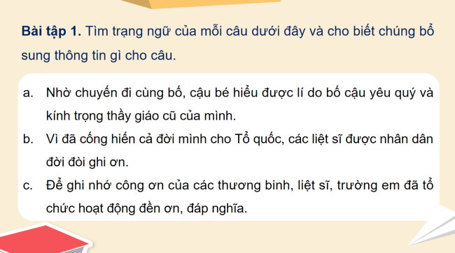 PowerPoint Tiếng Việt 4 Bài 15: Trạng ngữ chỉ nguyên nhân, mục đích