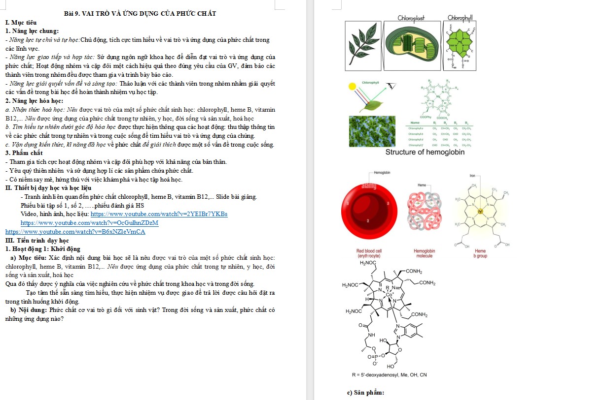 Giáo án word Chuyên đề Hóa 12 KNTT Bài 9