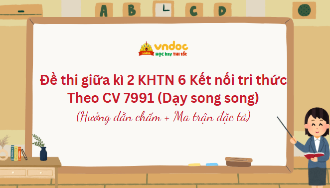 Đề thi giữa kì 2 KHTN 6 Kết nối tri thức Theo CV 7991 (Dạy song song)