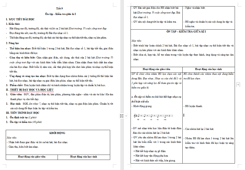 Giáo án Âm nhạc lớp 7 Kết nối tri thức