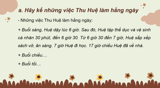 PowerPoint Tiếng Việt 2 Bài 20: Thời gian biểu. Lập thời gian biểu buổi tối