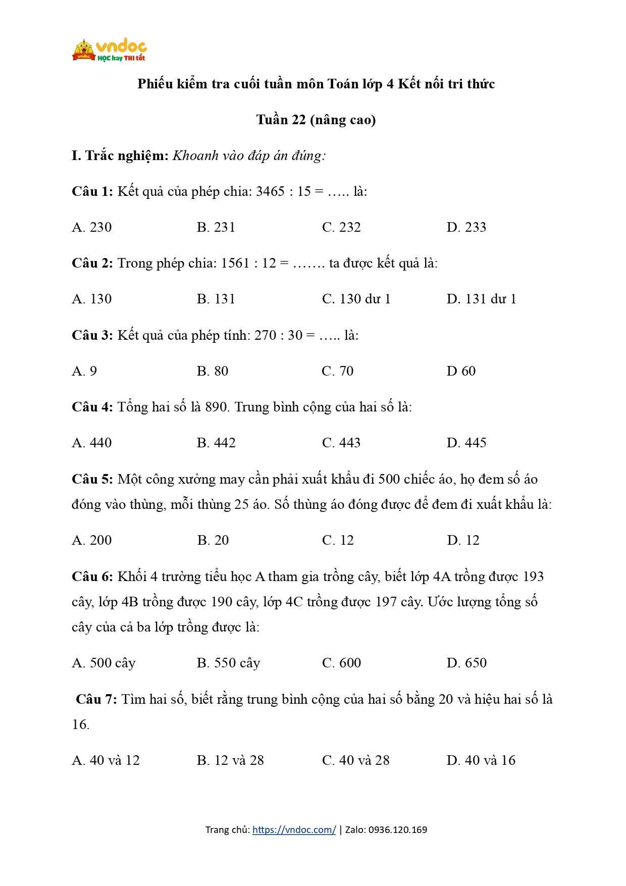 phieu kiem tra cuoi tuan 22 toan lop 4 kntt page 0001*882782